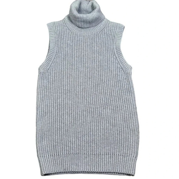 Michael Kors Women’s Sleeveless‎ Turtleneck Sweater Light Gray Size Small - Picture 1 of 10